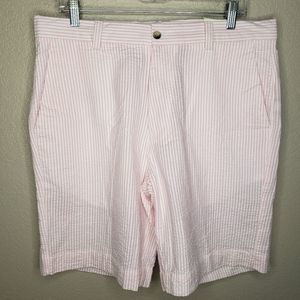 Alan Flusser Seersucker Shorts Pink 34 classic fit